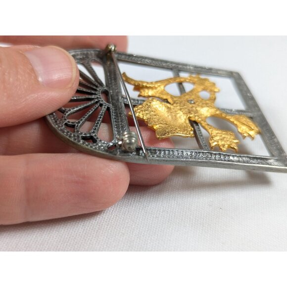 Vintage Jonette Jewelry cat in window brooch, funny costume jewelry, gift for - Picture 7 of 9